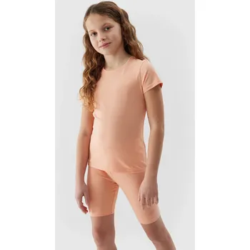 Dívčí tričko Dívčí hladké tričko 4F - pudrově korálové 4F růžová 2706433