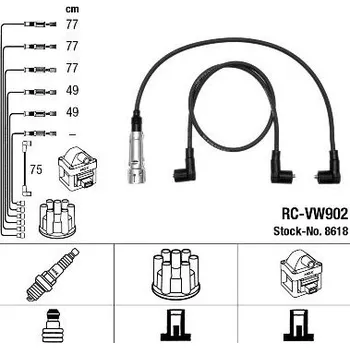 Zapalovací kabel Sada kabelů pro zapalování NGK RC-VW902