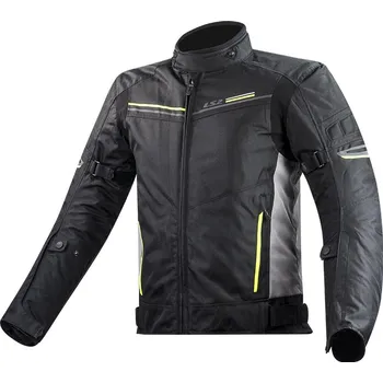 Moto bunda LS2 SHADOW MAN JACKET BLACK TITANIUM H-V YELLOW - 3XL