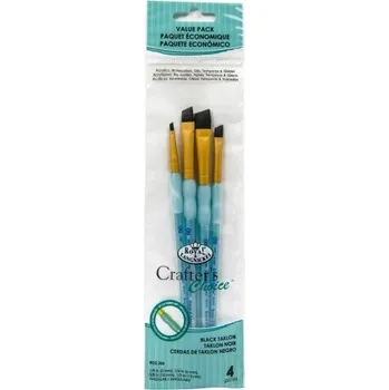 Umělecký štětec Malířské štětce 4ks ,,Black Taklon Angular " Vel. 1/8, 1/4,3/8,1/2