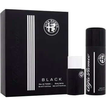 Pánský parfém Alfa Romeo Alfa Romeo Black SET: Toaletní voda 15ml + Telový sprej 150ml Pre mužov Toaletní voda