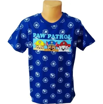 Chlapecké tričko CHLAPECKÉ TRIČKO TLAPKOVÁ PATROLA ZNAKY, modré, vel. 104, 122, 128cm Velikost: 128cm