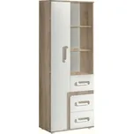 Skříň kombinovaná ORAKI IV, dub jasný/bílá +možnost VÝNOSU + vyzvednutí ZDARMA