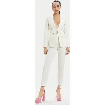 Dámská móda Marciano Guess Kalhoty z materiálu Giselle 4GGB05 7158A Écru Regular Fit 48