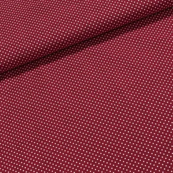 Bavlna vínová puntík jemný cena za 1 metr Český výrobce