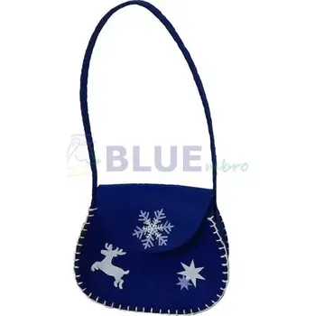Dětský batoh Dětská kabelka vánoční z plsti modrá 01