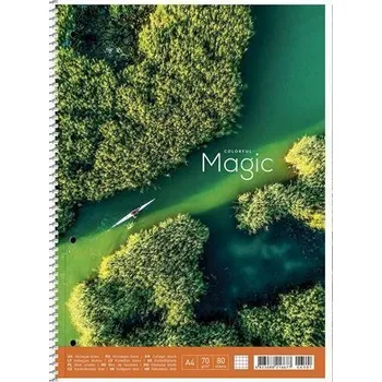 Spirálový sešit "Colourful Magic", mix motivů, A4+, linkovaný, 80 listů, SHKOLYARYK A4-080-6521L