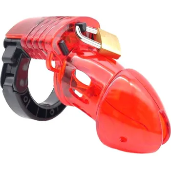 Pás cudnosti VšeNaSex.cz Pás cudnosti pro muže Cuff Chastity Device červený