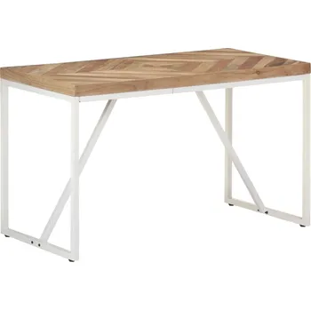 Jídelní stůl vidaXL Jídelní stůl 120 x 60 x 76 cm masivní akácie a mangovník [323546] Barva: Bílá