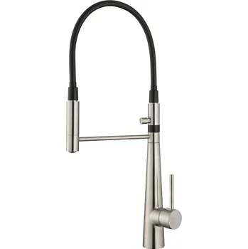 Vodovodní baterie BELAGGIO Stojánková kuchyňská dřezová baterie s magnetickým ramínkem, černá/nerez 1010CN