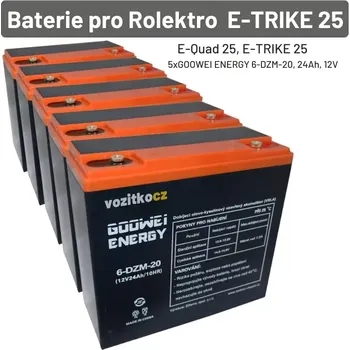 Trakční baterie Baterie pro Rolektro E-Trike 25 (5 x GOOWEI ENERGY 6-DZM-20, 24Ah, 12V)