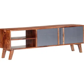 Televizní stolek vidaXL TV stolek šedý 140 x 30 x 45 cm masivní dřevo [286369]