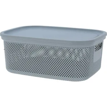 Úložný box EXCELLENT HOUSEWARE Úložný koš s víkem 12 l šedá KO-027000200seda