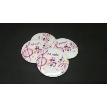 Button kovová placka - s potiskem retro hudební značky