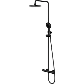 Sprchový set Omnires Y vanová sada se sprchou na stěnu s termostatem s dešťovou sprchou černá Y1244NBL