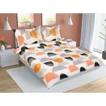 Povlečení bavlna na dvoudeku - Půlkruh oranžová - 220x200, 2ks 70x90 cm (220 cm šířka x 200 cm délka)