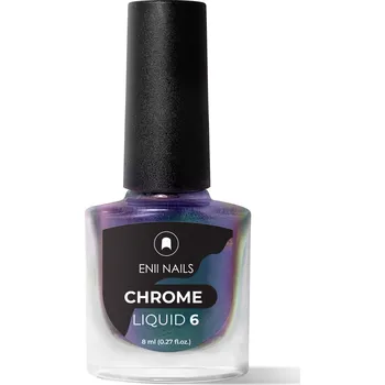 ENII NAILS Chrome Liquid 6 - Tekutý chromový prášek, modro fialová aurora 8 ml