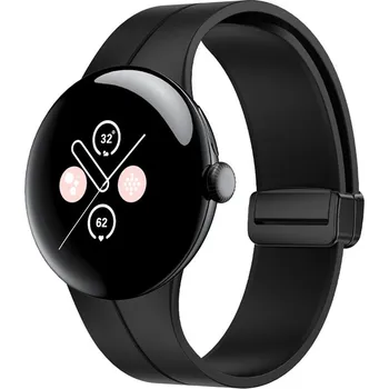Ostatní příslušenství k chytrým hodinkám eses Silikonový řemínek s magnetickou sponou pro Google Pixel Watch 1, 2, 3 41mm a 4 41mm - Černý