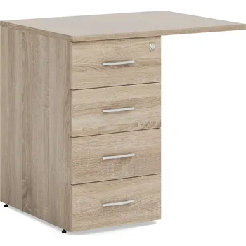 Zásuvkový kontejner Kontejner Impress 80 x 60 cm - 4 zásuvky (ke stolu Impress 76 cm), dub sonoma