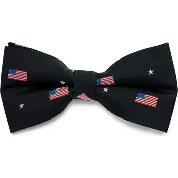 Motýlek Černý předvázaný motýlek s americkou vlajkou - Trendhim