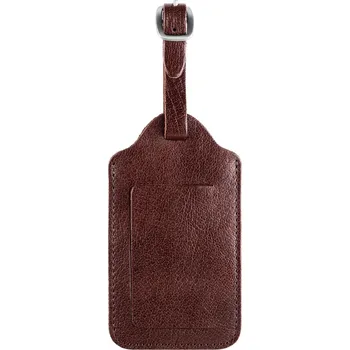 Příslušenství k zavazadlu Visačka na zavazadlo | Z&nbsp;hnědé buvolí kůže kvality full grain California - Trendhim