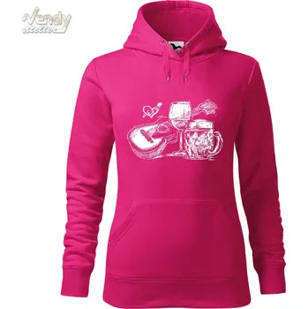 Pánská mikina Mikina Pivo - Víno - Zpěv Barva: Purpurová (40), Velikost: XL, Střih: Dámské