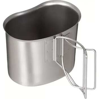 Pitítko k polní lahvi nerez MFH (Nerezové pitítko o obsahu cca 0,5L se sklopnýma ušima, vhodné pro všechny typy polních láhví.)