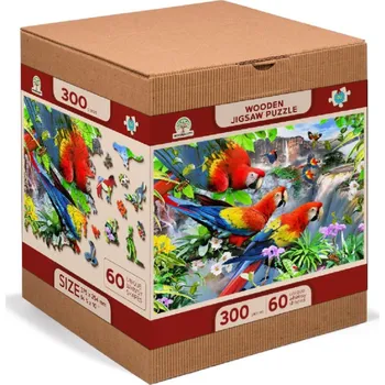 Puzzle Dřevěné puzzle L, 300 dílků - Ostrov papoušků