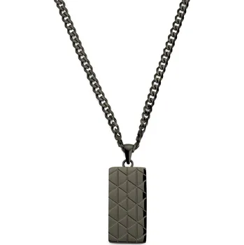 Náhrdelník Icarus | Náhrdelník s&nbsp;psí známkou s&nbsp;geometrickým vzorem z&nbsp;nerezové oceli černé barvy gunmetal - Lucleon