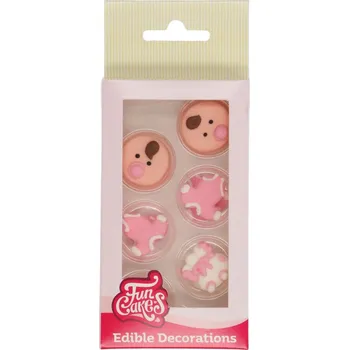 Jedlá dekorace na dort FUNCAKES Cukrové ozdoby miminko holčička 12 ks