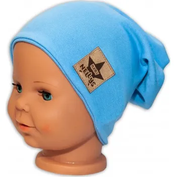 Módní doplněk Dětská bavlněná čepice - dvouvrstvá, sv. modrá, Velikost koj. oblečení 80-98 (9-36m)