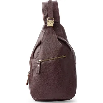 Hnědá kožená taška přes rameno s&nbsp;jedním popruhem - Delton Bags