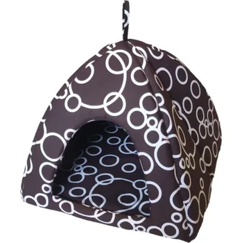 Pelíšek pro psa Pelech pro domácí mazlíčky - Iglú 43 x 43 cm bílé kruhy