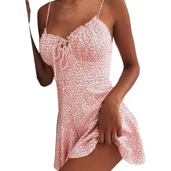 Dámské šaty Bodycon letní šaty s gumičkou u výstřihu Barva: Růžová, Velikost: L