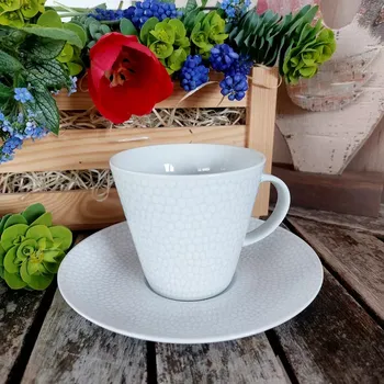 TOM šálek s podšálkem 260 ml, kůže, Thun 1794 (Porcelánový šálek na čaj 1. jakost)