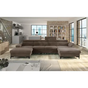 Sedací souprava Rozkládací rohová sedačka APOLENA U hnědá