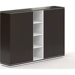 Vysoká šatní skříň Creator 202,2 x 44,5 x 150,7 cm, bílá / wenge