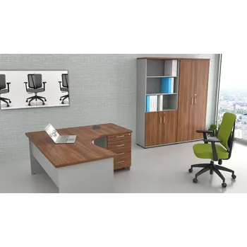 Kancelářská sestava Sestava kancelářského nábytku Visio LUX 4, ořech