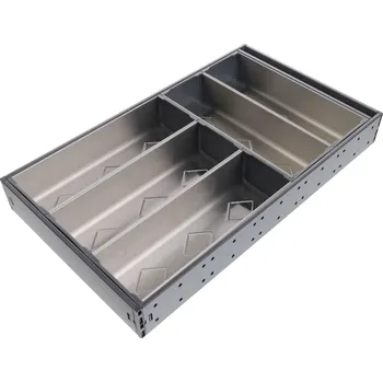 Interex design Nerezový příborník do kuchyňského boxu 3 + 2 / Nerez - šedá 500 mm