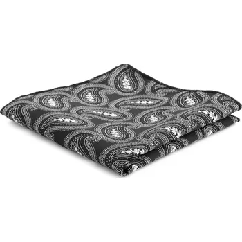 Kravata Černo-bílý kapesníček do saka Paisley - Tailor Toki