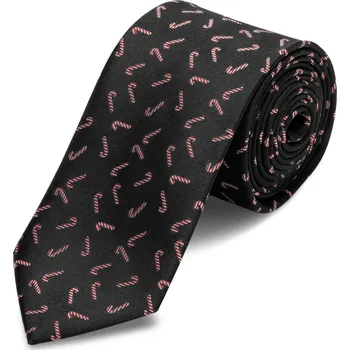Černá kravata vánoční cukrátko candy cane - Trendhim