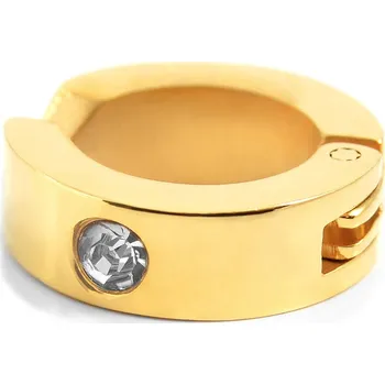 Náušnice Sentio | Náušnice kroužek klip z&nbsp;chirurgické oceli zlaté barvy se zirkonem - Lucleon