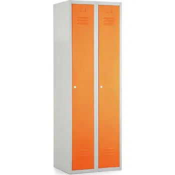 Šatní skříň Kovová šatní skříňka, 60 x 50 x 180 cm, cylindrický zámek, oranžová - ral 2004