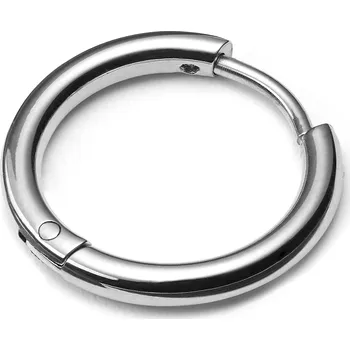 Náušnice Titanová náušnice kroužek stříbrné barvy - Lucleon