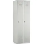 Kovová šatní skříňka, 60 x 50 x 180 cm, otočný zámek, světle šedá - ral 7035