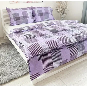 Povlečení Povlečení krepové fialové obdélníky Harmonia rozměr povlečení cm: 220x200,2 ks 70x90