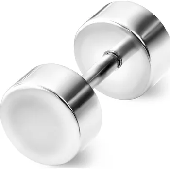 Náušnice 6 mm Falešný plug do ucha stříbrné barvy - Lucleon