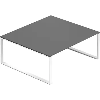 Jídelní stůl Jednací stůl Creator 180 x 160 cm, bílá podnož, antracit