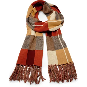 Šála Hiems | Hnědá a vínová károvaná šála - Sidegren