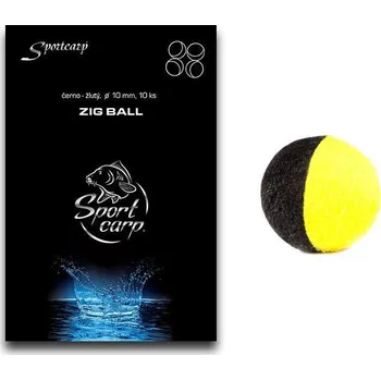 Boilies Sportcarp plovoucí pěnové nástrahy Zig Balls černo-žluté 10 mm 10 ks